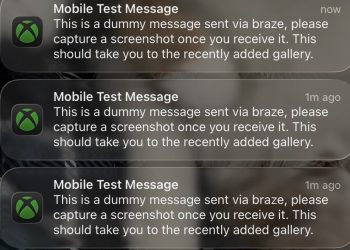 Xbox Braze test message